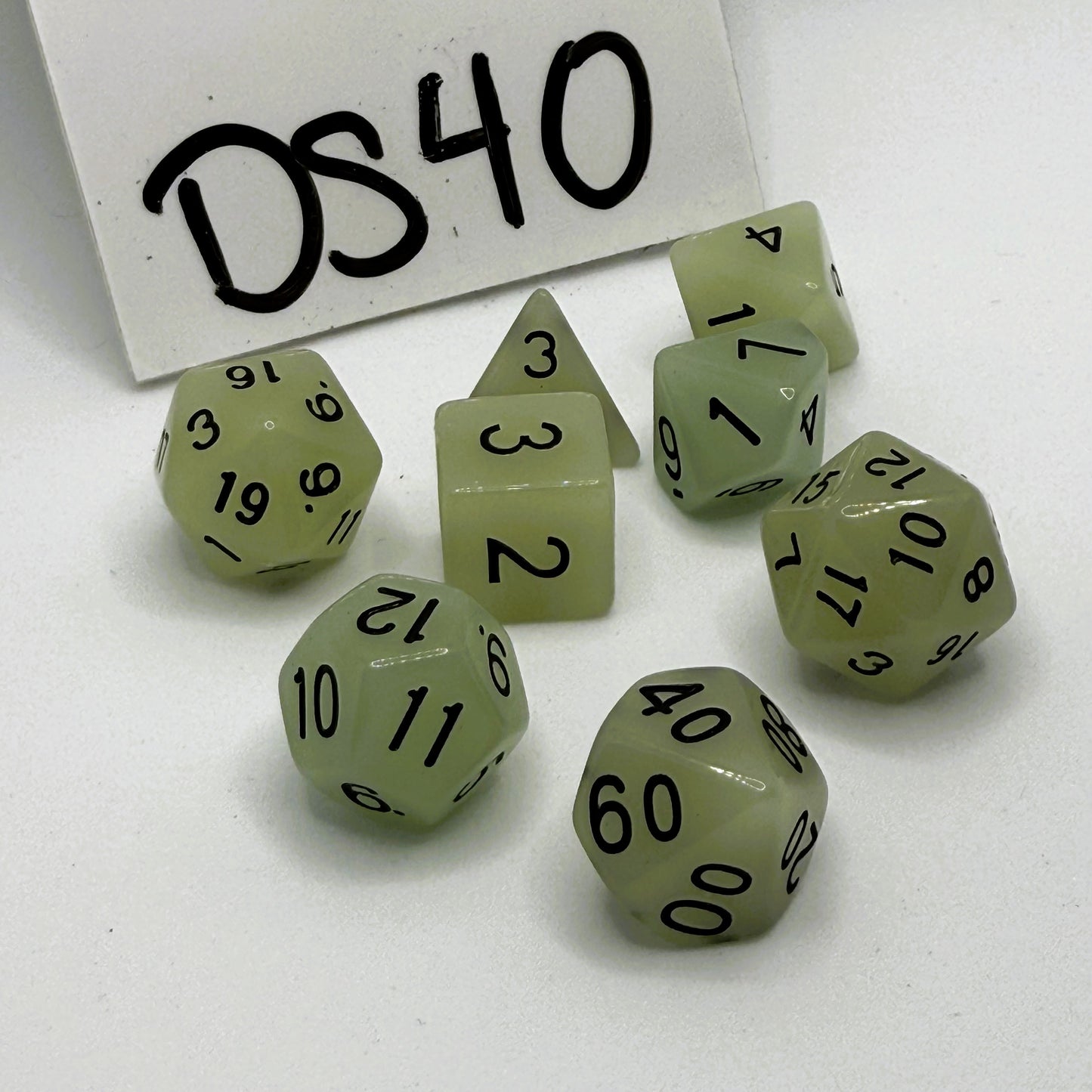 Dice Set - DS40 Glow in the Dark