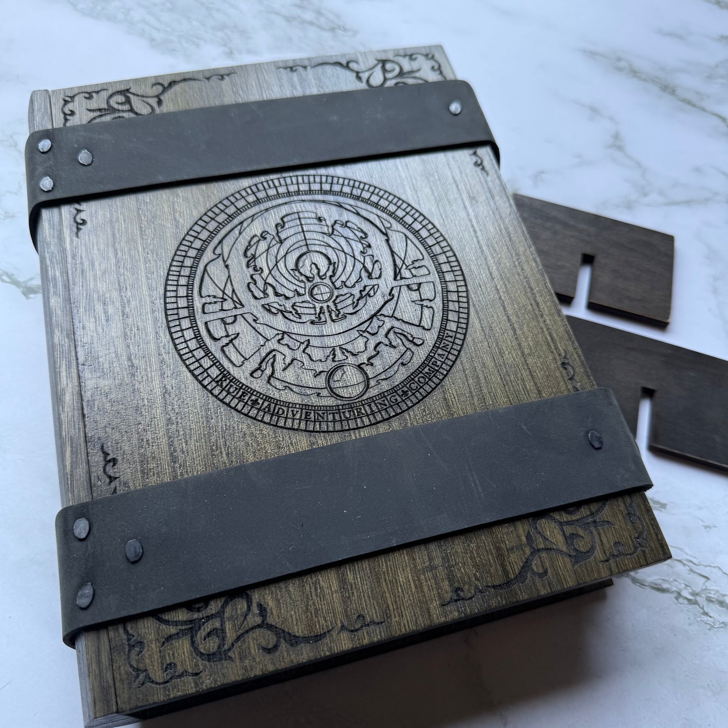 Astrolabe Dice Book Box - Brown