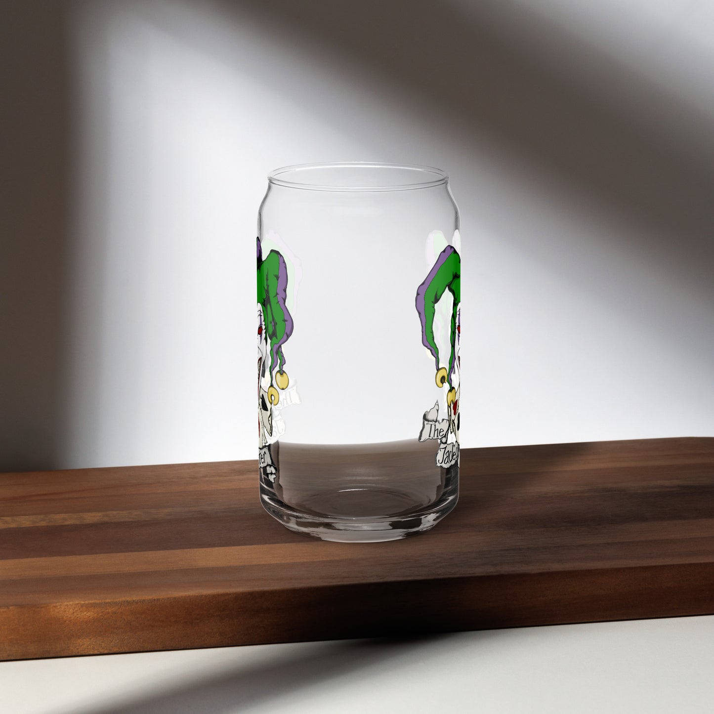 The Jaded Jester Can-shaped Glass