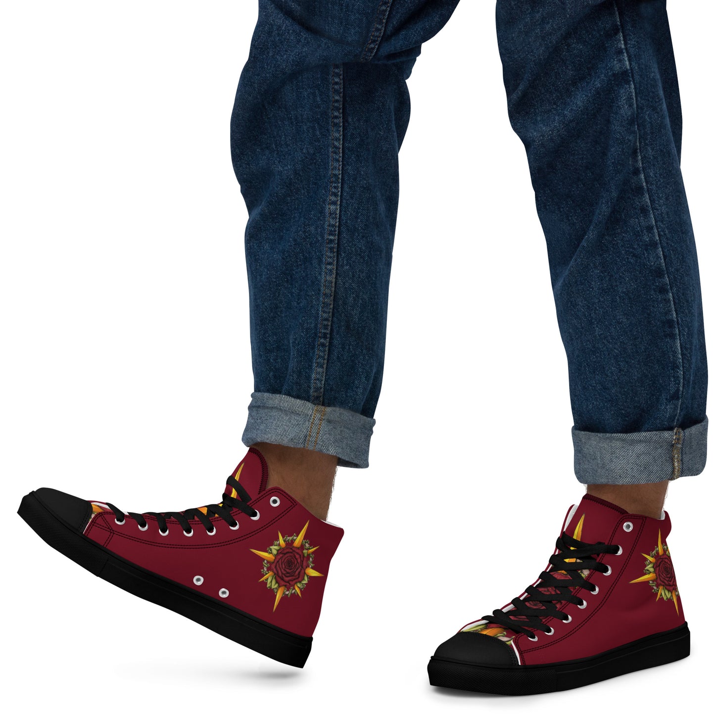 Druid Compass Rose Wide High Top Canvas Shoes