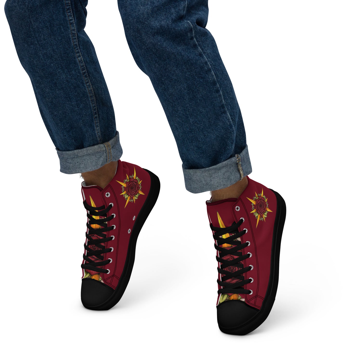 Druid Compass Rose Wide High Top Canvas Shoes