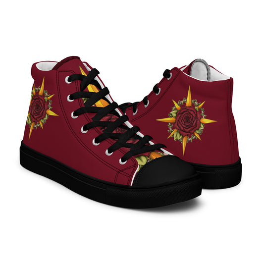 Druid Compass Rose Wide High Top Canvas Shoes