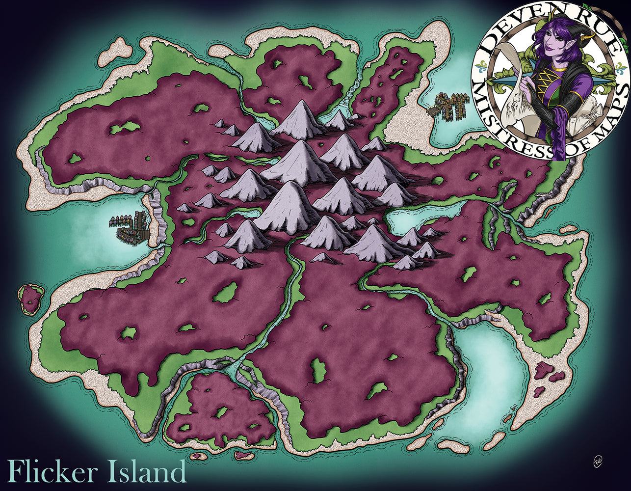 Flicker Island VTT Map Deven Rue