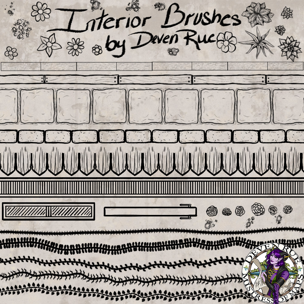 A graphic showing the interior brush pack for the Blooming Bounty Apothecary.