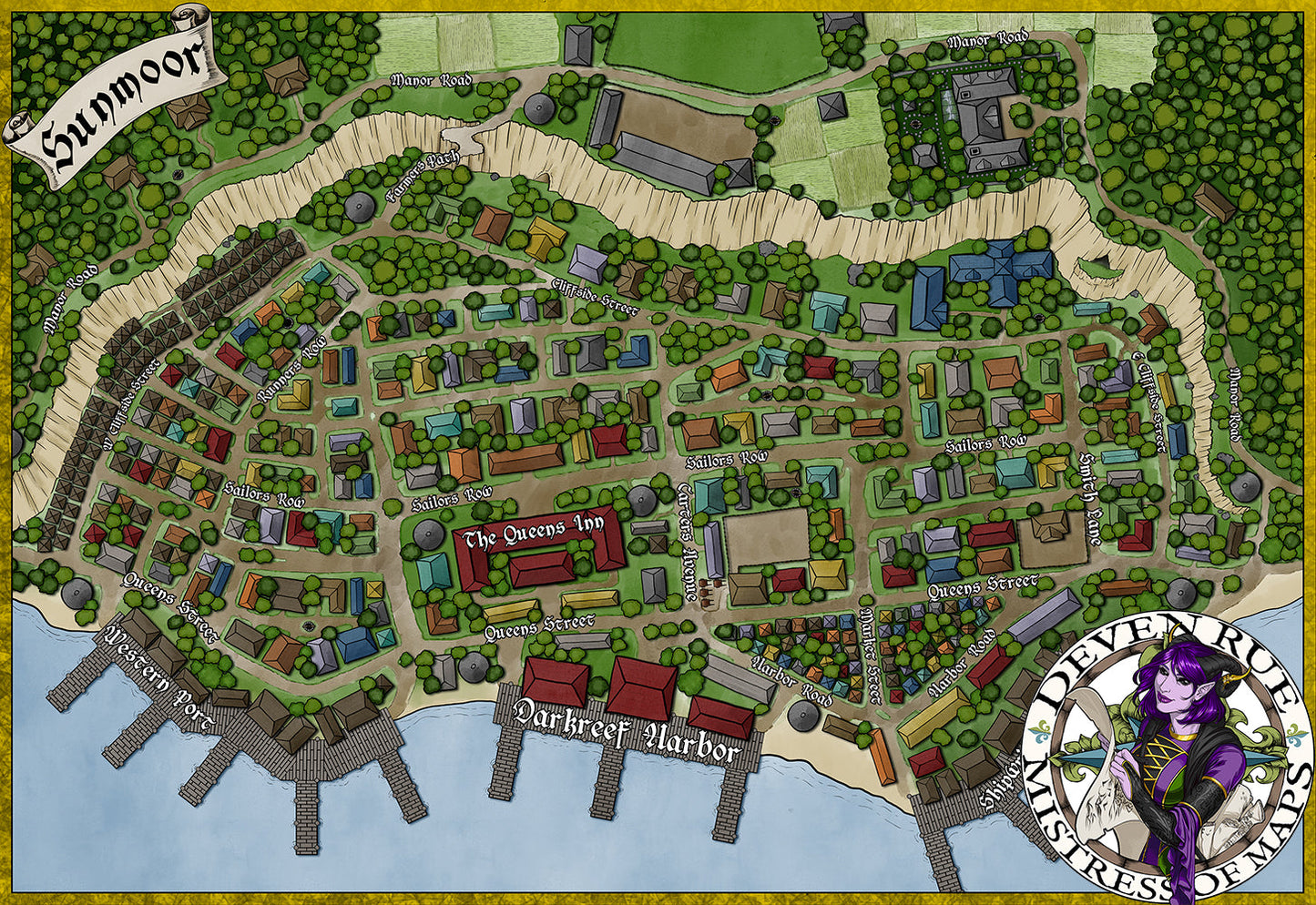 Sunmoor Town Map