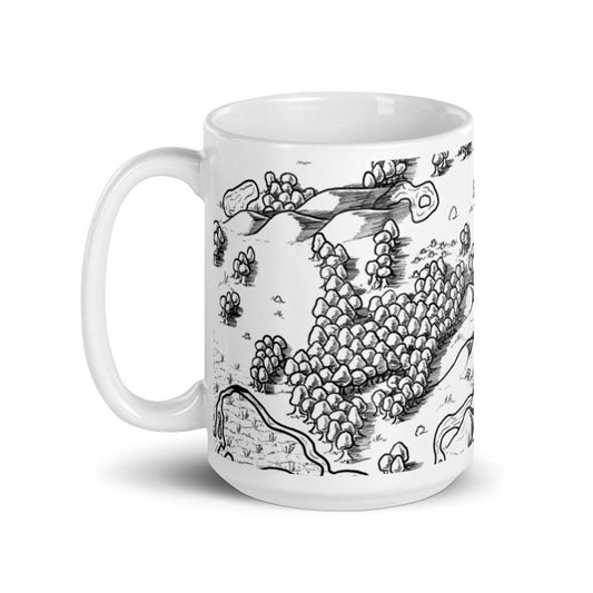 The other side of the mug showing the other side of the map.