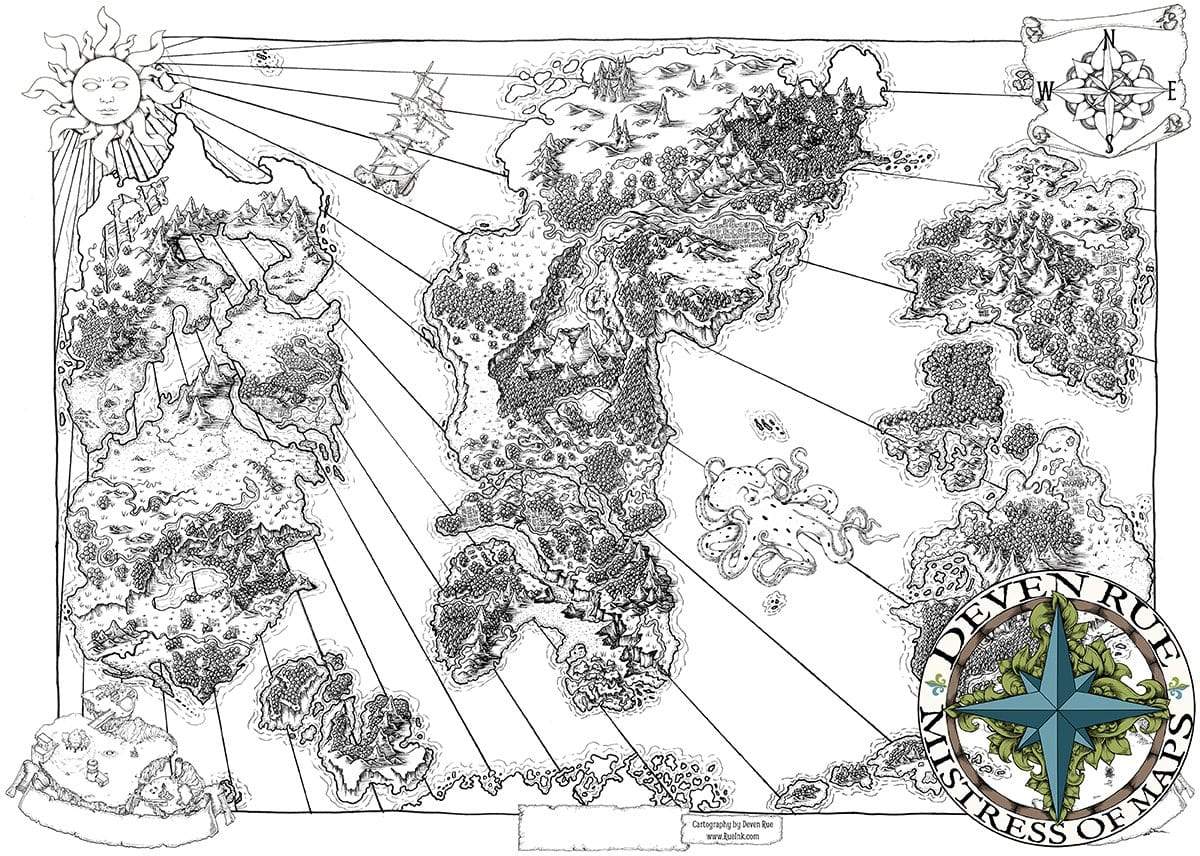 Kor'Treum Printed Map Prop Maps Without text Deven Rue
