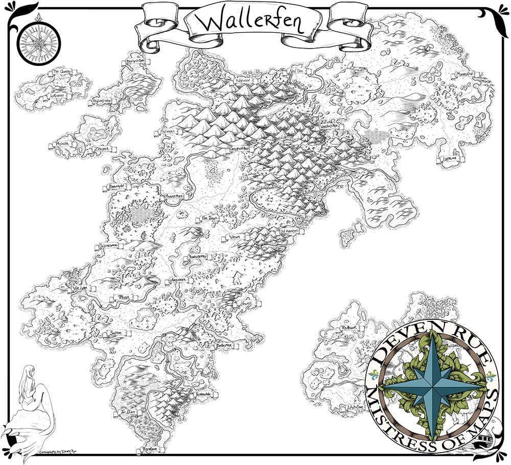 Deven Rue Prop Maps With text Wallerfen Printed Map