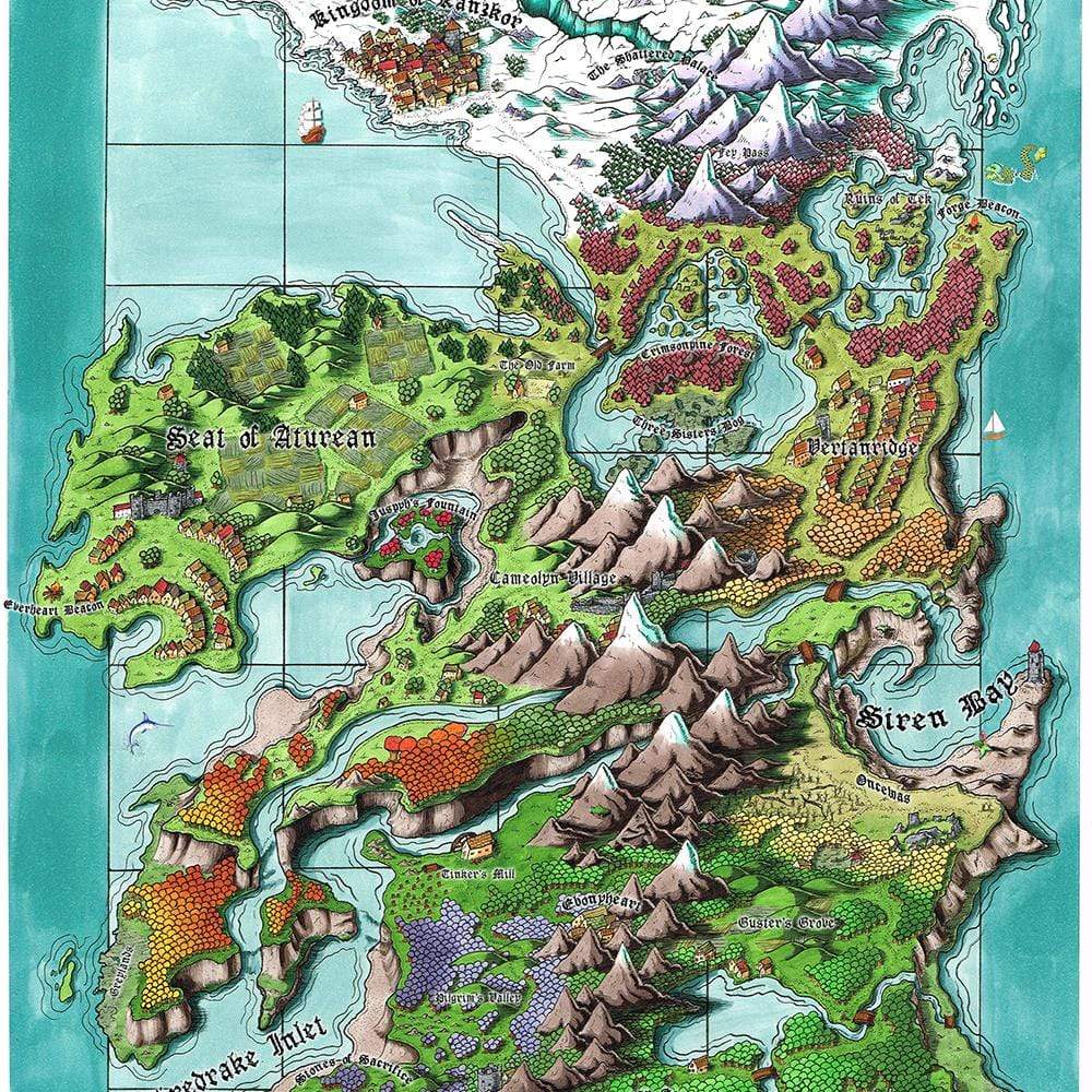 Seat of the Aturean Empire color Map by Deven Rue.