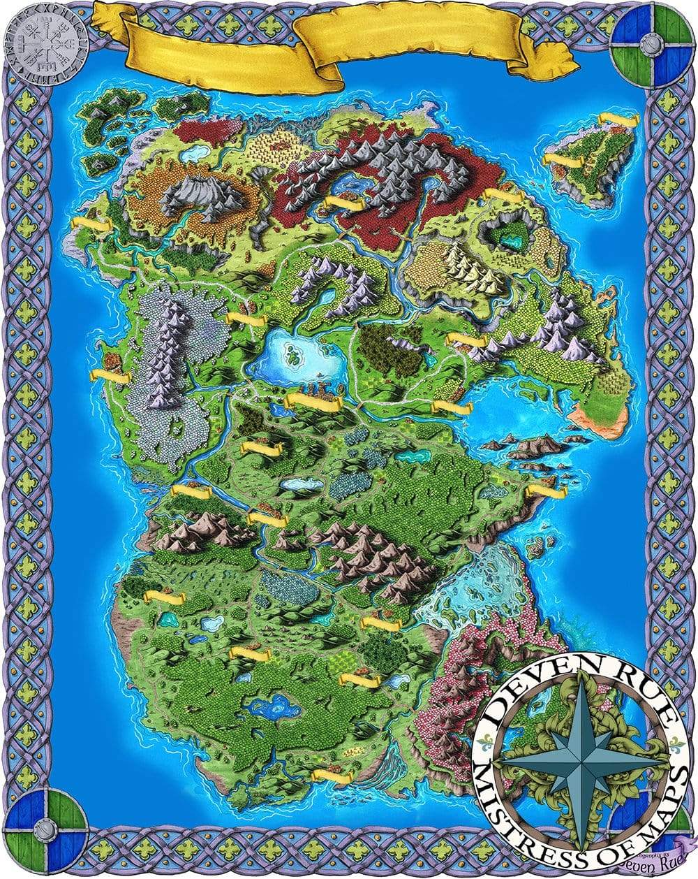 Taur'Syldor Printed Map Prop Maps Deven Rue