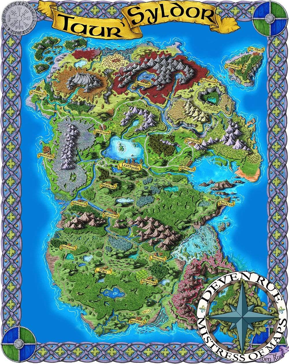Taur'Syldor Printed Map Prop Maps Deven Rue