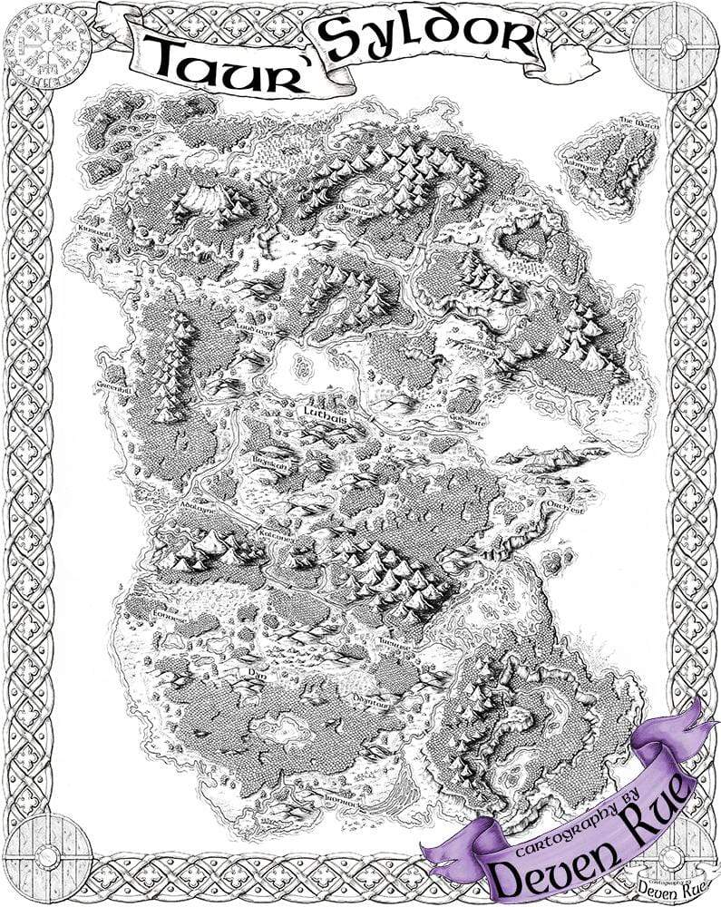Taur'Syldor Printed Map Prop Maps With text Deven Rue