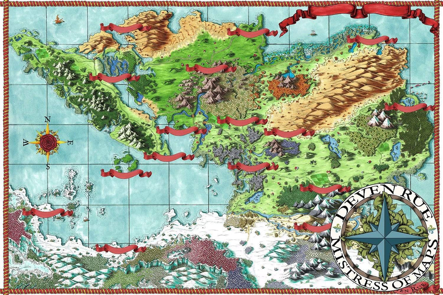 The Queen's Treasure Map by Deven Rue with blank labels.