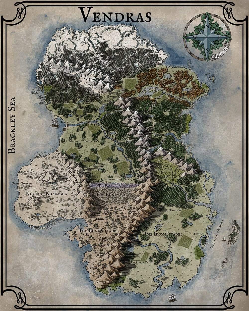 The Vendras Map by Deven Rue.