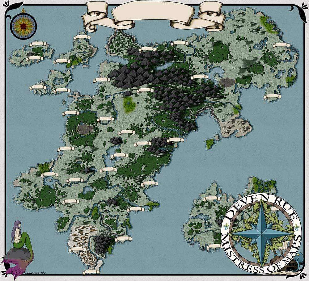 Wallerfen Map by Deven Rue with no labels.