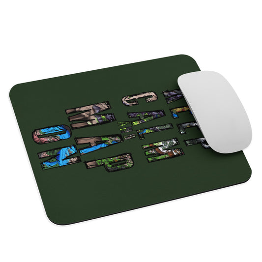 The "Keep Calm" mousepad with a mouse for scale.