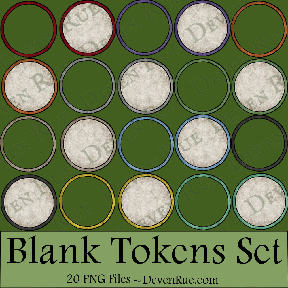 Blank Tokens & Rings Set