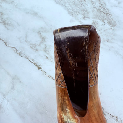 Detail of the mug's curved handle