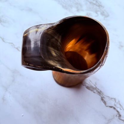 detail looking down into the drinking horn