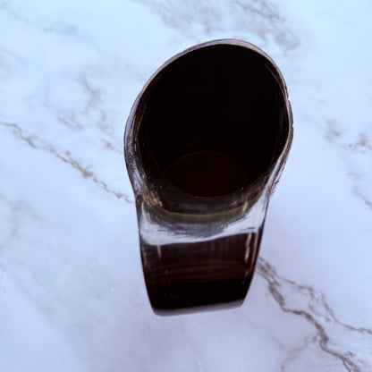 Detail photo looking into the mouth of the drinking horn