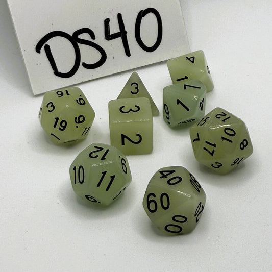 Dice Set - DS40 Glow in the Dark