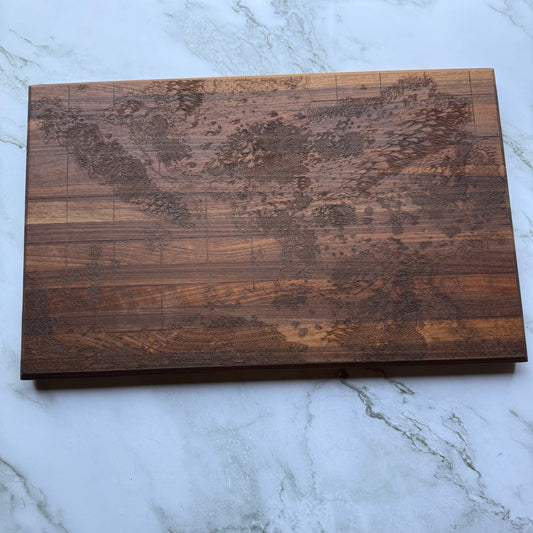 Queen's Treasure Map Cutting Board - Signed