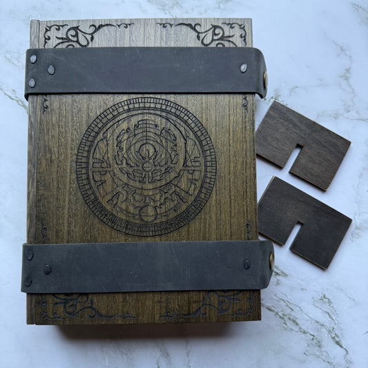 Astrolabe Dice Book Box - Brown