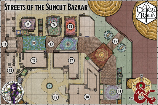 Mapa de las calles del bazar Suncut