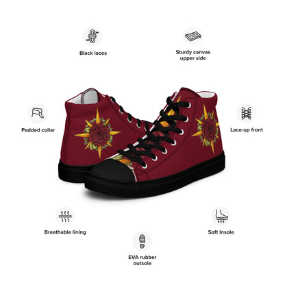 Druid Compass Rose High Top Canvas Shoes