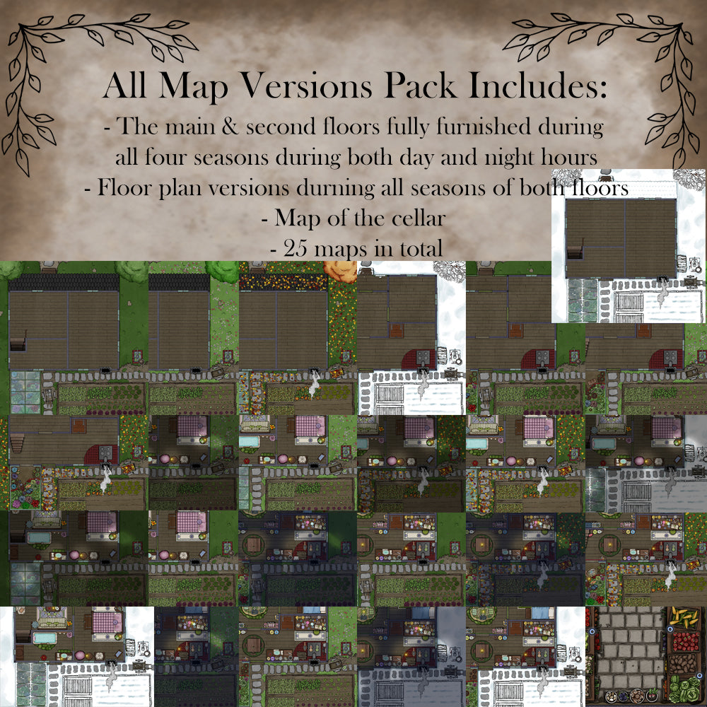 A graphic showing what is included in the All Map Versions Pack.