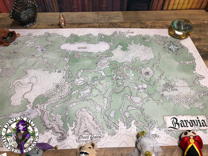 Another view of the Barovia map spread out to show size.