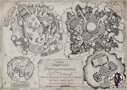Cyran's Magnificent Walking Marketplace Map Prints