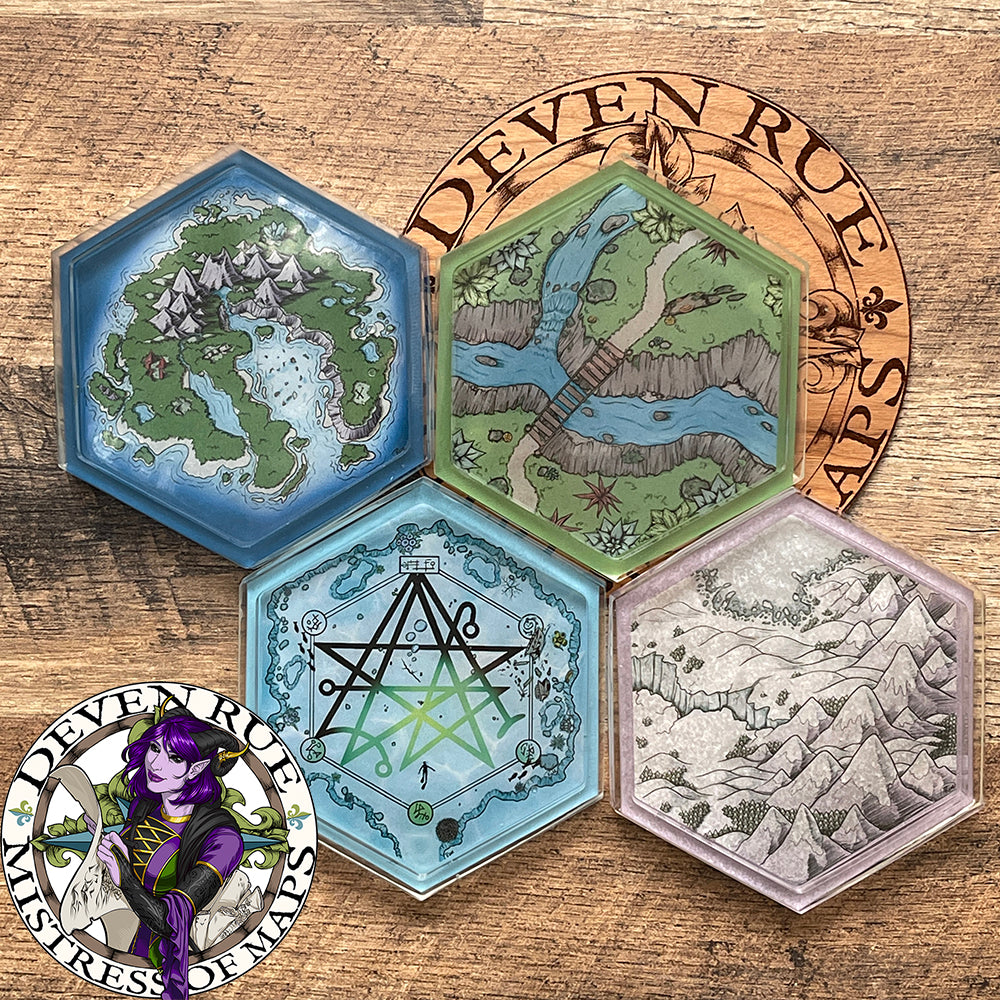 Sous-verres de carte hexagonale