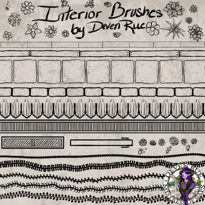 A graphic showing the interior brush pack for the Blooming Bounty Apothecary.