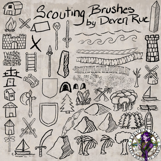 Scouting & Treasure Map Brush Pack