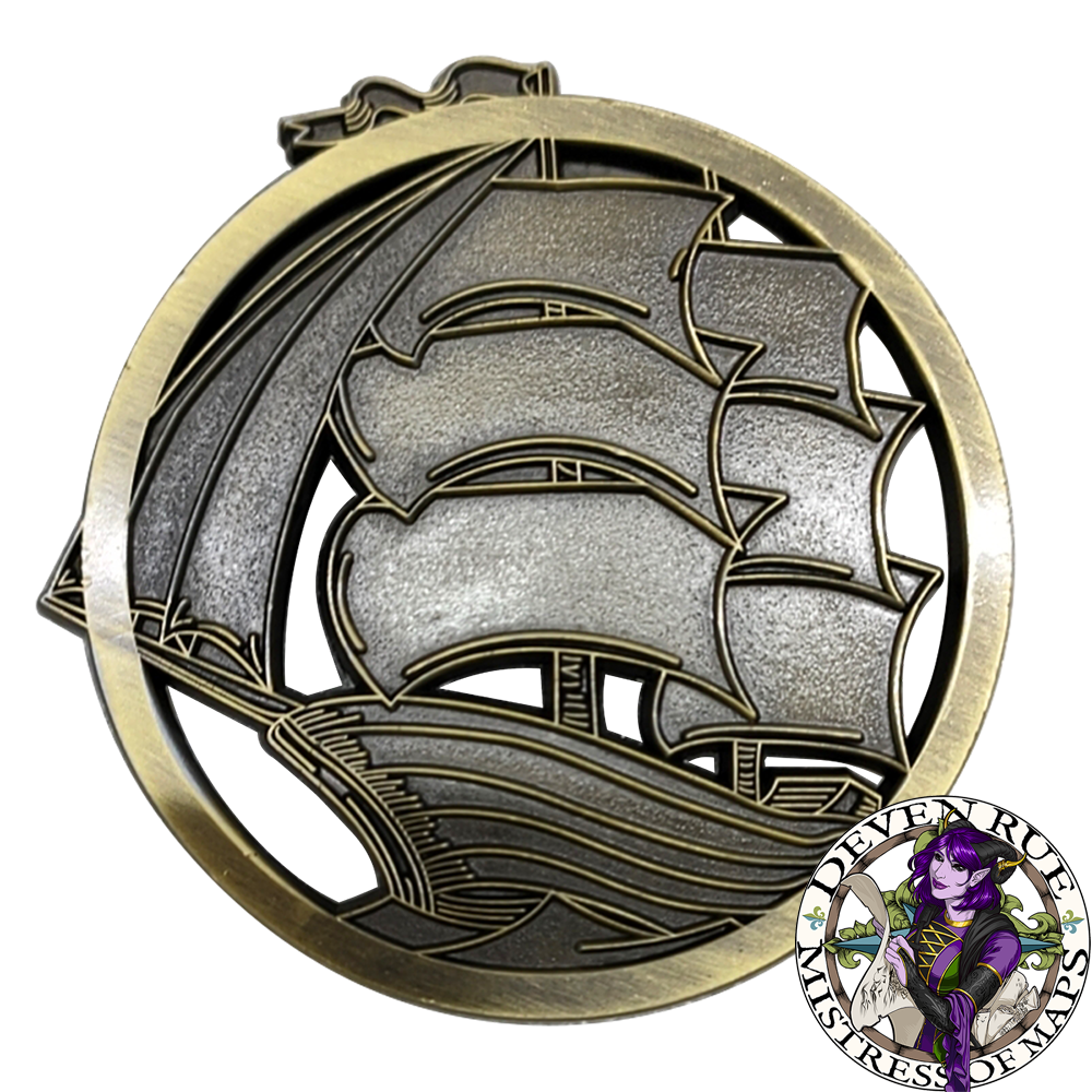 The other side of the rendered ship token.