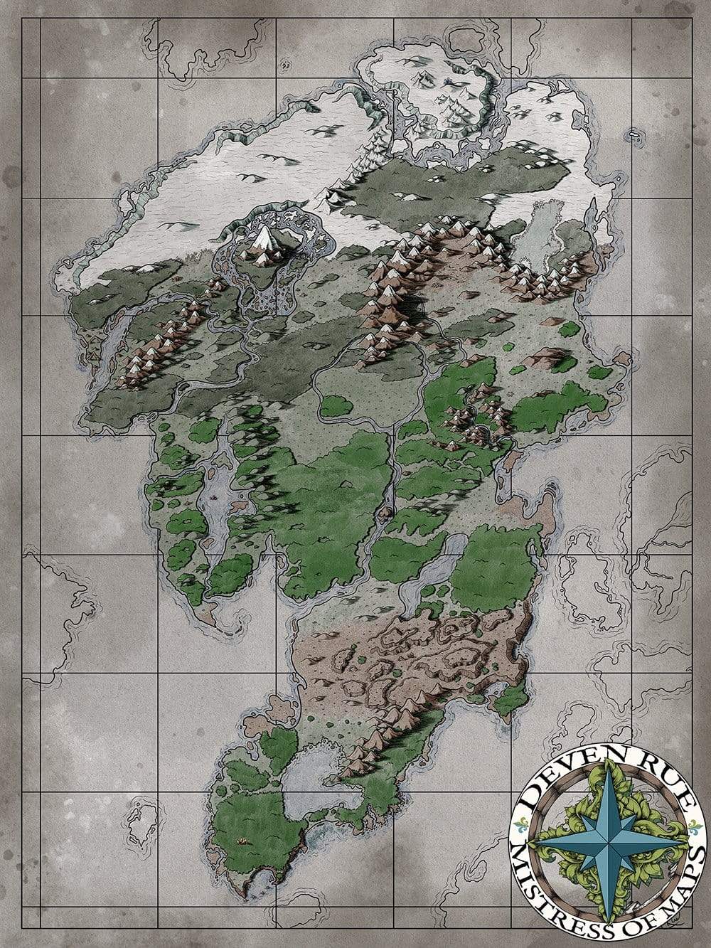A preview of an unlabeled map from the Ayon VTT map pack by Deven Rue.