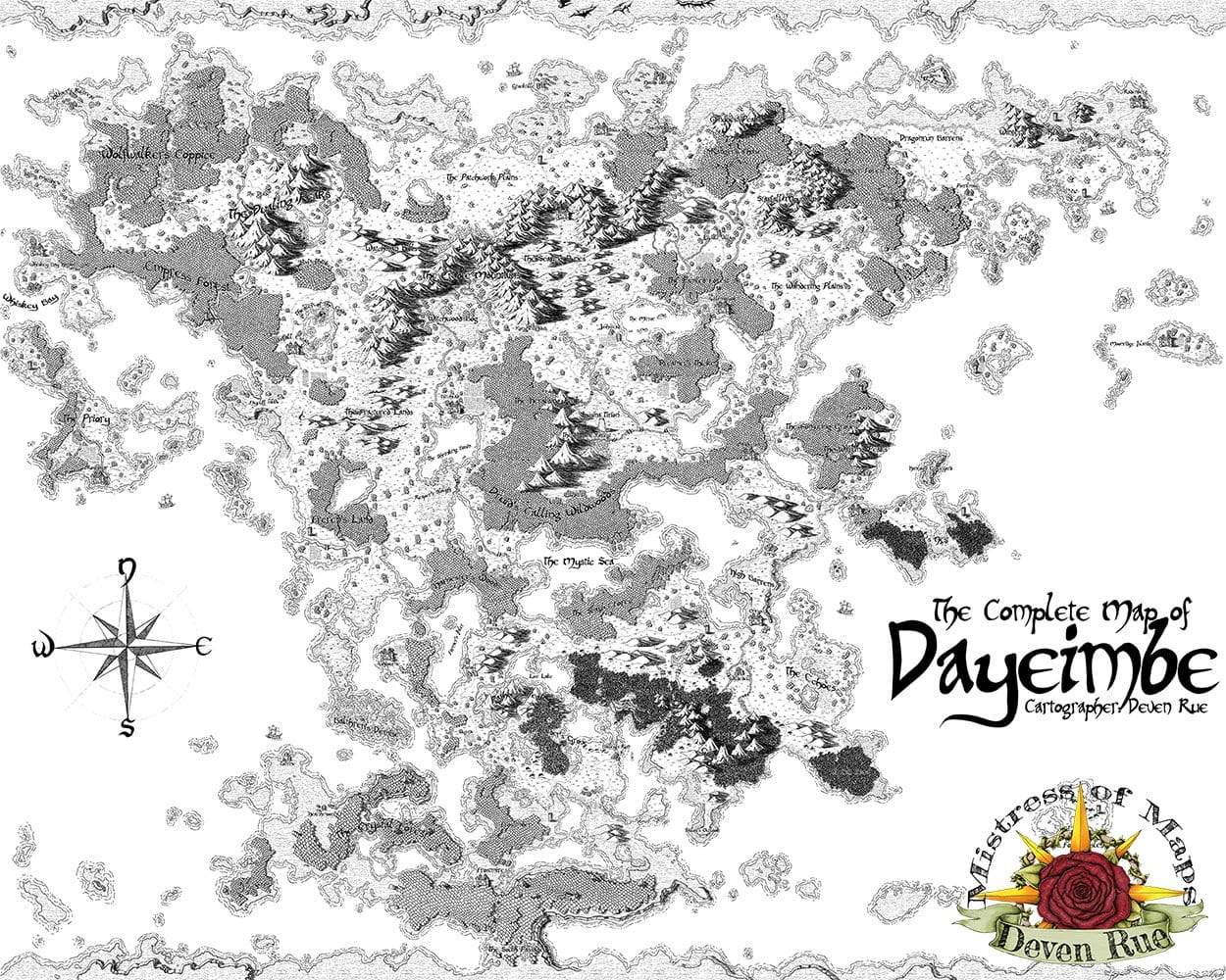 Dayeimbe Printed Map Prop Maps with text Deven Rue