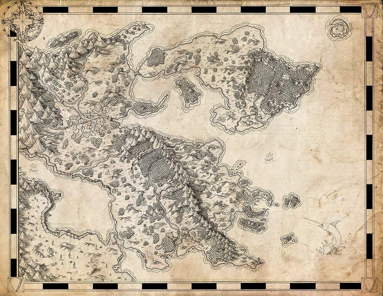 The Euphoros Map by Deven Rue with no labels.