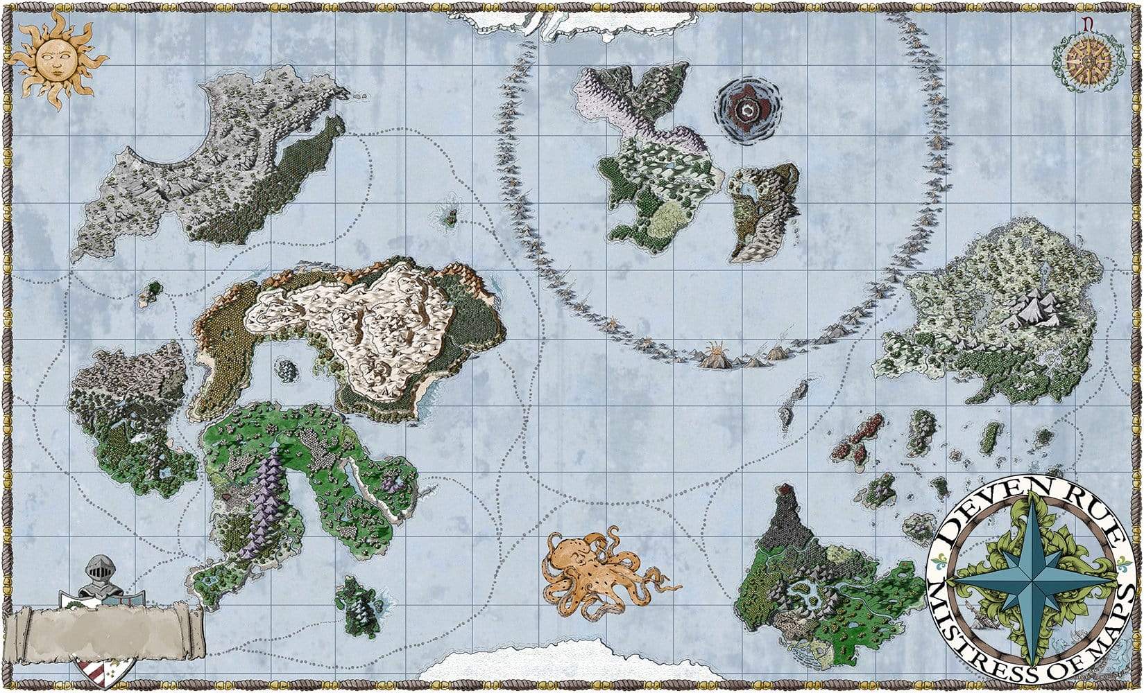 The Ifiron map in color with no labels by Deven Rue.