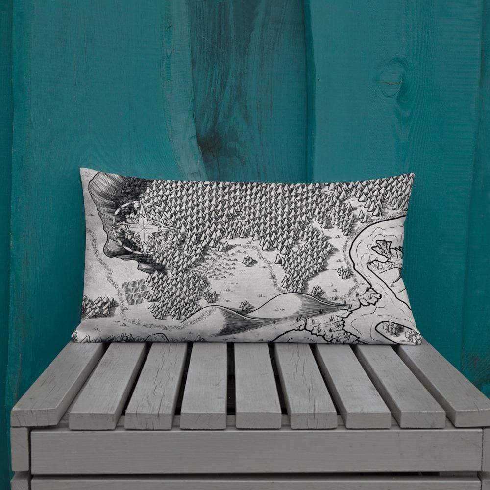 Magical Arch Pillow 20"×12" by Deven Rue on an outdoor bench.