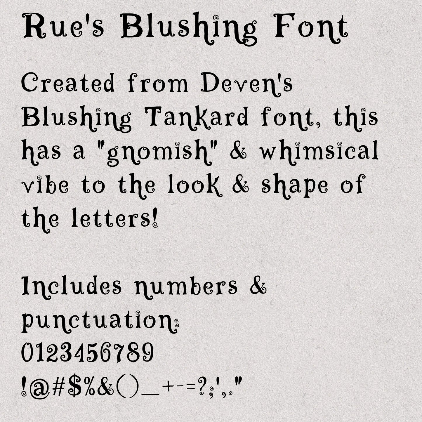 Rue's Blushing Font Font Deven Rue