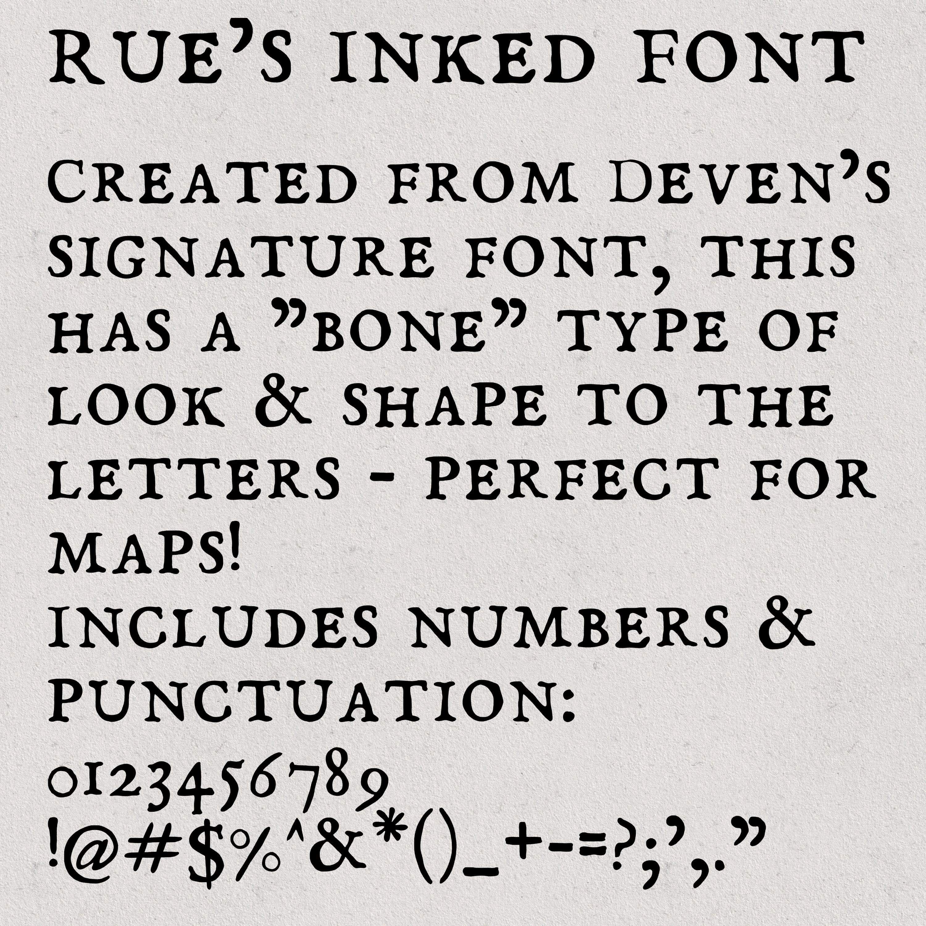 Rue's Inked OTF Font – Deven Rue