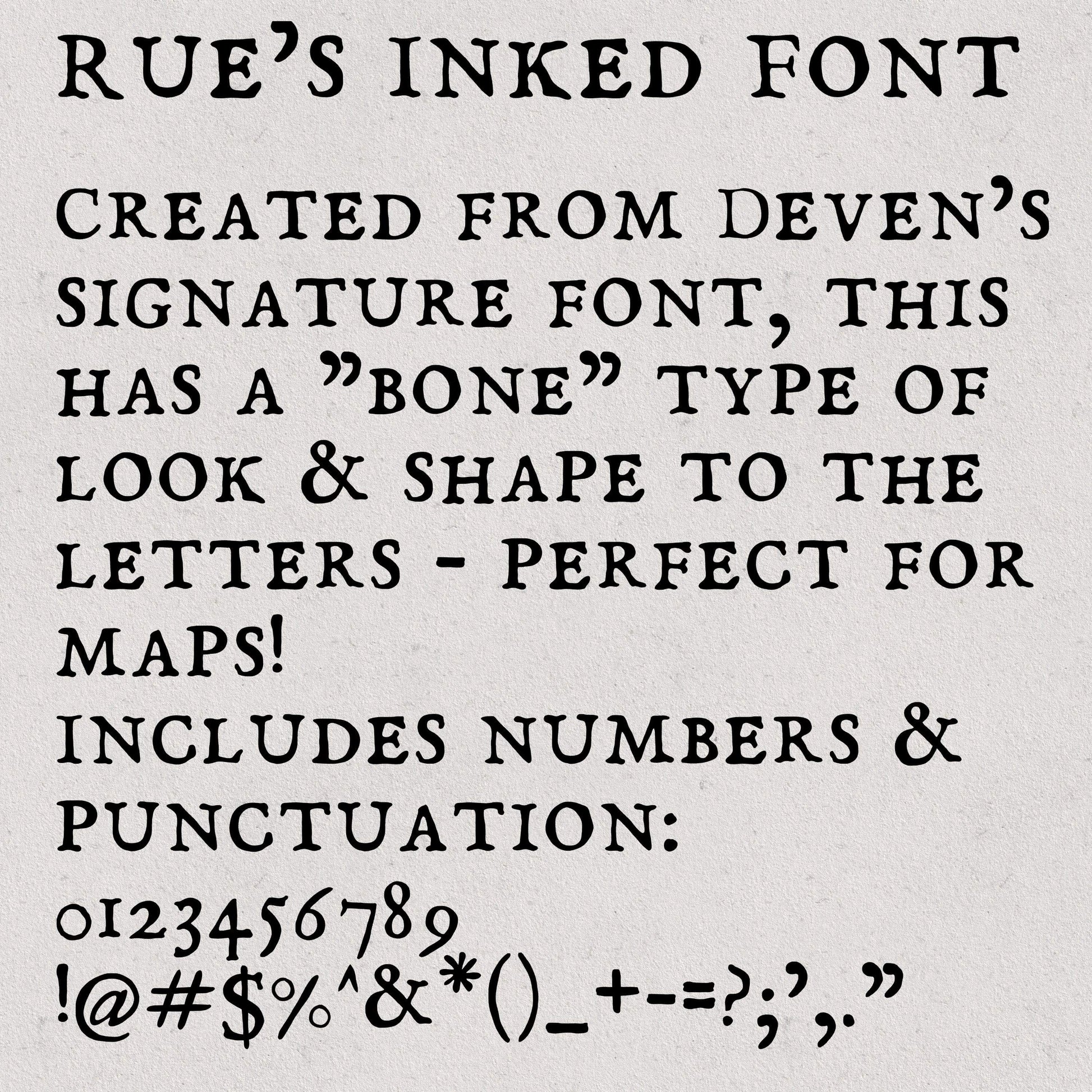 Rue's Inked Font Font Deven Rue