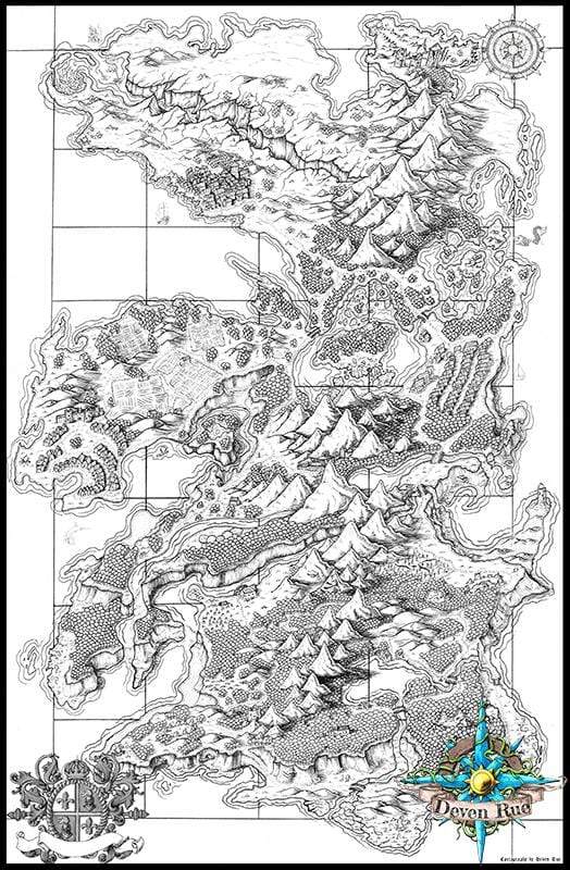 Seat of the Aturean Empire Printed Map Prop Maps Without text Deven Rue