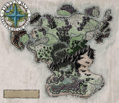 Shimmerwind Isle Map by Deven Rue without labels.