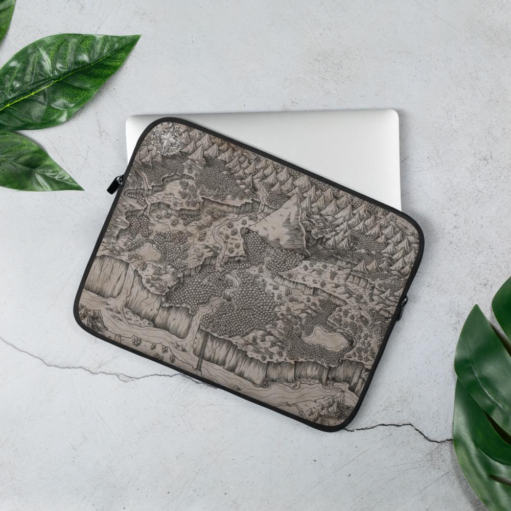 The Steppes of Augrudeen on Parchment Laptop Sleeve 13 in by Deven Rue.