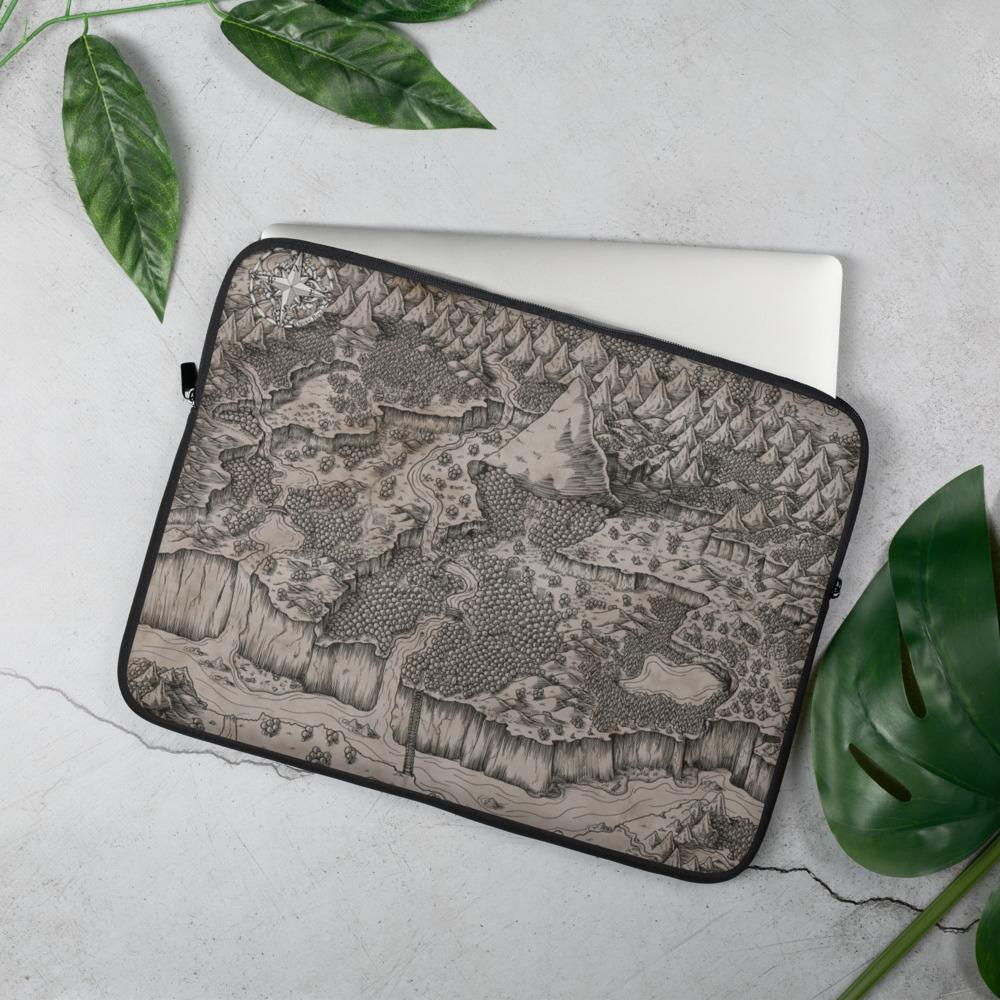 The Steppes of Augrudeen on Parchment Laptop Sleeve 15 in by Deven Rue.