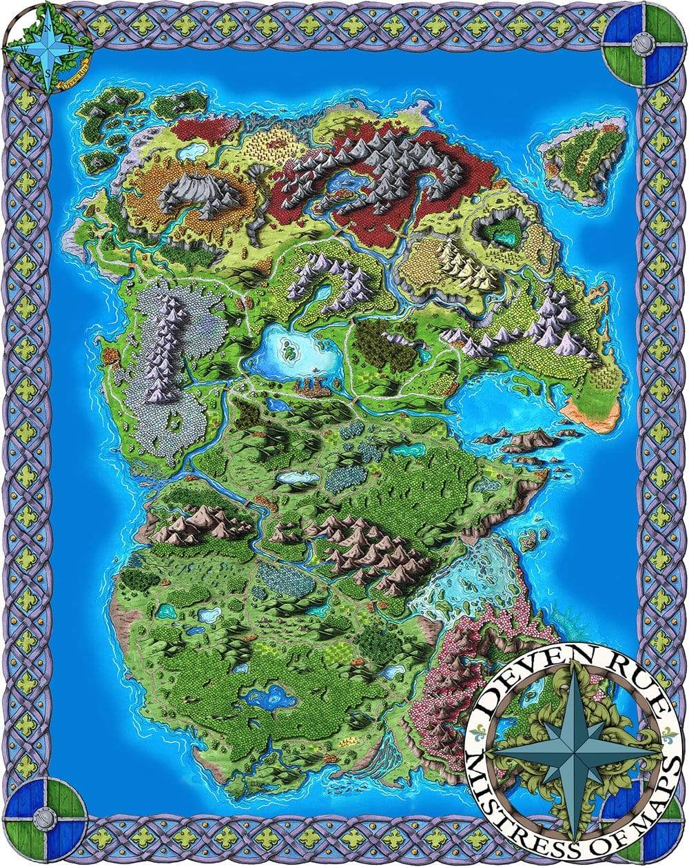 The Taur'Syldor Map by Deven Rue with no labels.