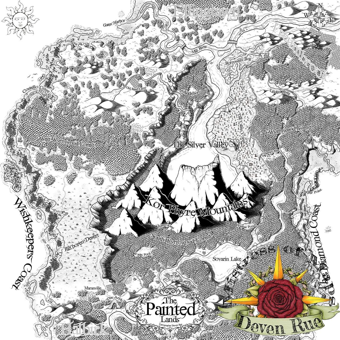 The Painted Lands Printed Map Prop Maps With text Deven Rue